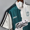 Camisa Retrô Liverpool Away II 1995/96 Torcedor Masculina - Branco/verde