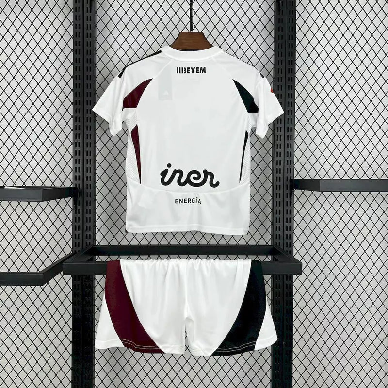 Kit Infantil Albacete Home I 2024/25 Adidas - uniforme infantil com camisa e short leves, design oficial da temporada, ideal para crianças torcedoras do Albacete Balompié