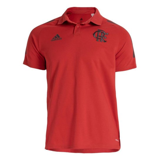 Camisa Polo Flamengo Treino  2024/25 Adidas Torcedor Masculina