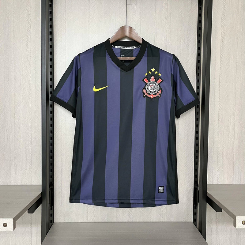 Camisa Corinthians Third III 2009/10 Nike Retrô Masculina preta clássica, modelo histórico do Timão disponível na Wazemix, ideal para torcedores e colecionadores."