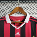 Camisa Milan Home 2009/10 Retrô Manga Longa - Vermelha e Preta