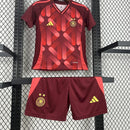 Kit Infantil Alemanha Away II 2025 Adidas preto e vermelho com camisa, short e meião - moda futebol para crianças
