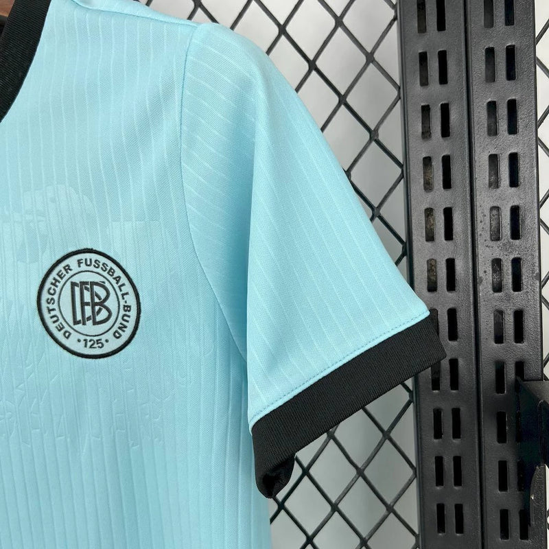 Kit Infantil Alemanha Goleiro "125th Anniversary" 2025 Adidas - conjunto infantil com camisa, short e meião em design comemorativo dos 125 anos da seleção alemã