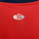 Kit Infantil Lille OSC Home I 2024/25 New Balance – Camisa e shorts vermelho e branco para crianças, uniforme completo do clube francês