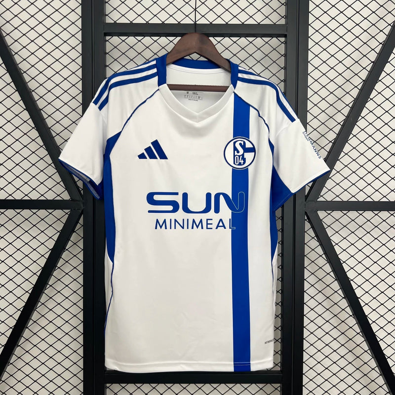 Camisa Schalke 04 Away II 2025/26 Adidas Torcedor Masculina - Branca