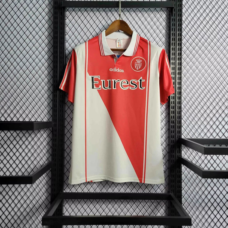 Camisa Retrô AS Mônaco I Home 1998/99 Torcedor  Masculina - Branca e Vermelha