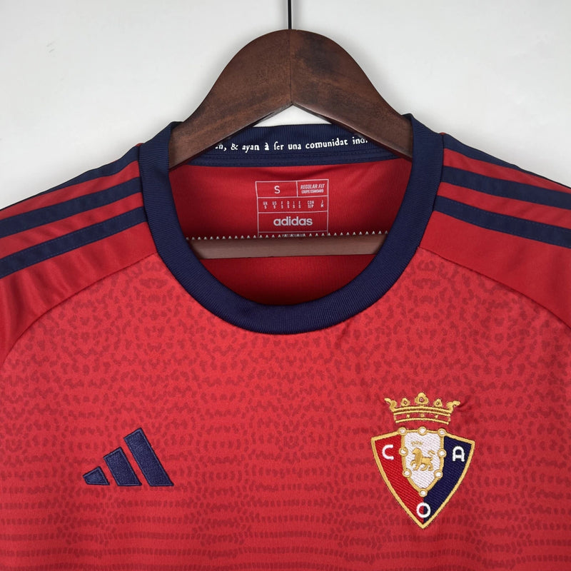 Camisa Osasuna Home I 2023/24 Adidas Torcedor Masculina - Vermelha