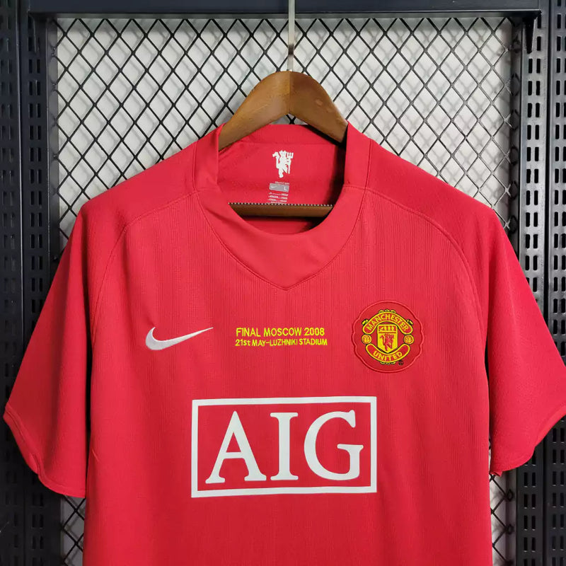 Camisa Manchester United 'Champions League' Home (1) 2007/08 Nike Retrô Masculina