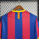 Camisa Barcelona Home I 2010/11 Nike Masculina, uniforme azul e grená com escudo oficial do Barça e logo Nike, disponível nos tamanhos P ao XGG."