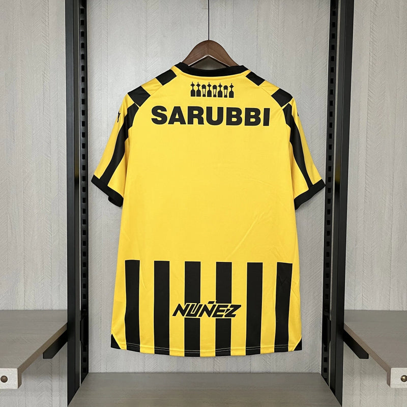 Camisa Peñarol Home I 2024/25 Torcedor Masculina Amarela e Preta, uniforme clássico, futebol uruguaio, escudo bordado, conforto, estilo e tradição para torcedores"