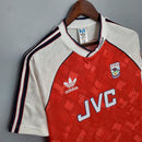 Camisa Arsenal Home 1990/92 Adidas Retrô Masculina em vermelho com gola polo e escudo bordado, design clássico anos 90, ideal para torcedores e colecionadores