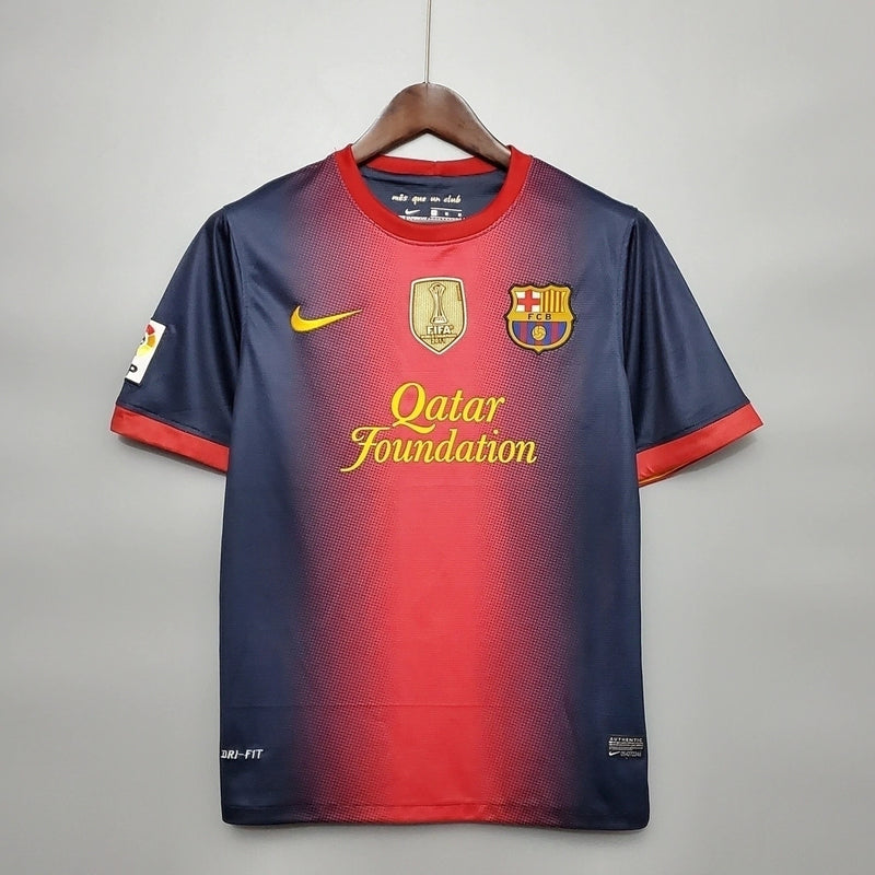 Camisa Barcelona Home I 2012/13  Nike Retrô Masculina - Grená e Azul