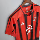 Camisa AC Milan Home I 2004/05 Adidas Retrô Masculina - Vermelha e Preta