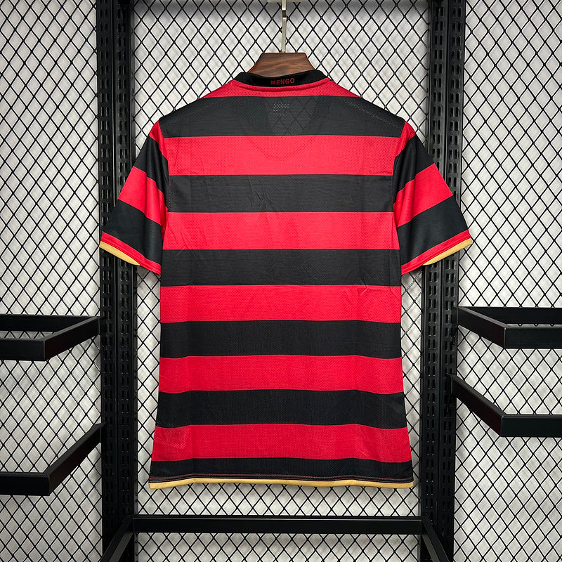 Camisa Flamengo I Retrô 2008/09 Torcedor Masculina - Vermelha com detalhes em Preto e amarelo