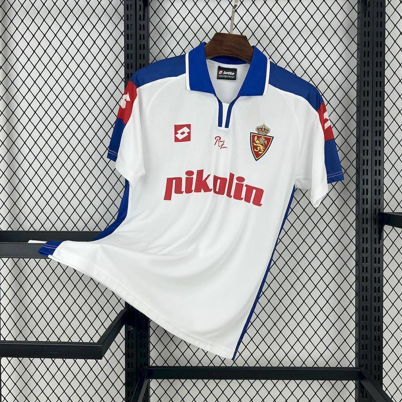 Camisa Real Zaragoza Home I 2004/05 Retrô Masculina - Branca