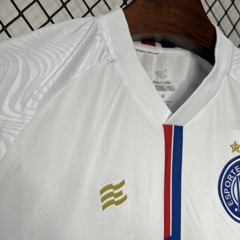 Camisa Bahia Home 2024/25 Torcedor Masculina oficial, azul vermelho e branco, tecido leve e confortável para jogos e dia a dia