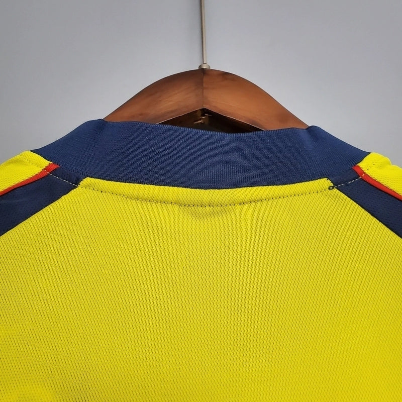 Camisa Club América Home I 2001/02 Nike Retrô Masculina Amarela, uniforme clássico anos 2000, futebol mexicano, coleção retrô das Águias"