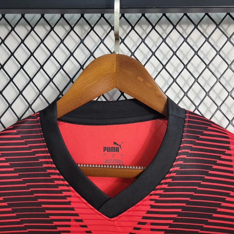 Camisa AC Milan Home (1) 2023/24 Torcedor Masculina - Vermelha
