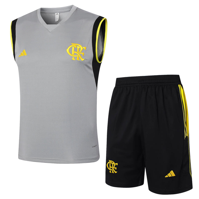 Kit Regata Flamengo Treino 2024 Adidas masculino - cinza