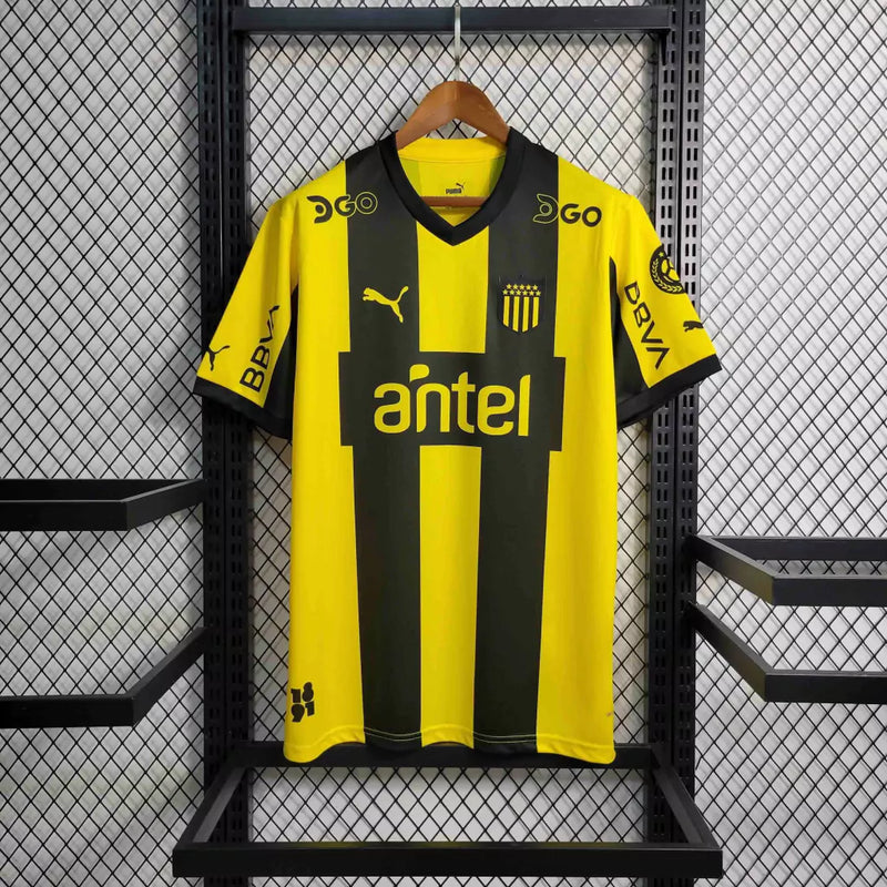 Camisa Peñarol Home I 2023/24 Torcedor Masculina Amarela e Preta, uniforme clássico uruguaio, escudo bordado, tradição e conforto para torcedores"

