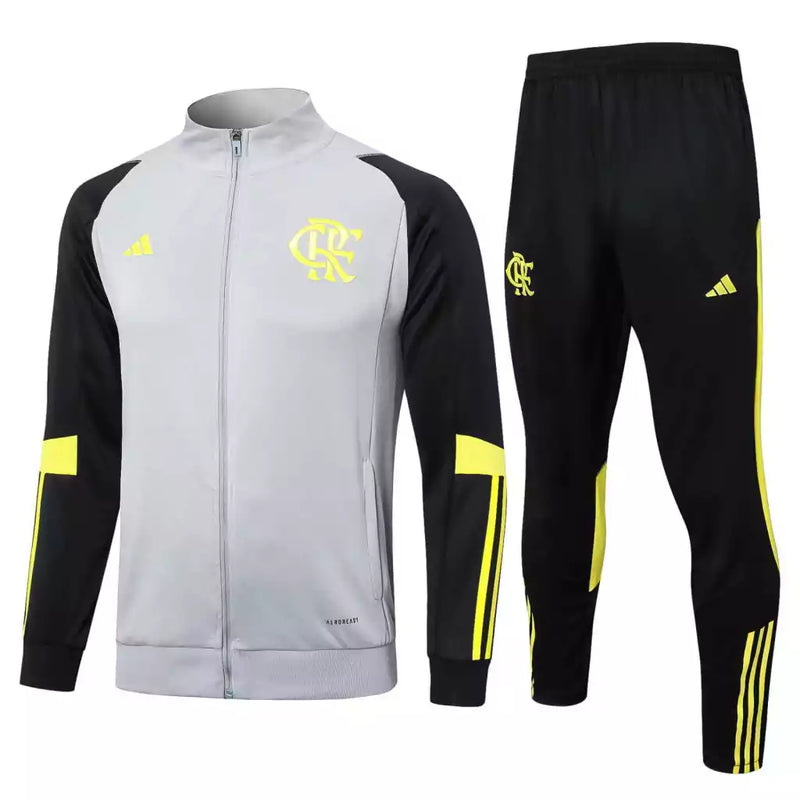 Conjunto agasalho flamengo 2024/25 treino Adidas - cinza