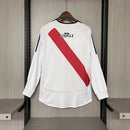 Camisa River Plate Home I 2006/07 Adidas Retrô Masculina Manga Longa branca com faixa diagonal vermelha – modelo histórico e clássico do futebol argentino."