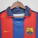Camisa Barcelona Home I 2003/04 Nike Retrô Masculina - Grená e Azul