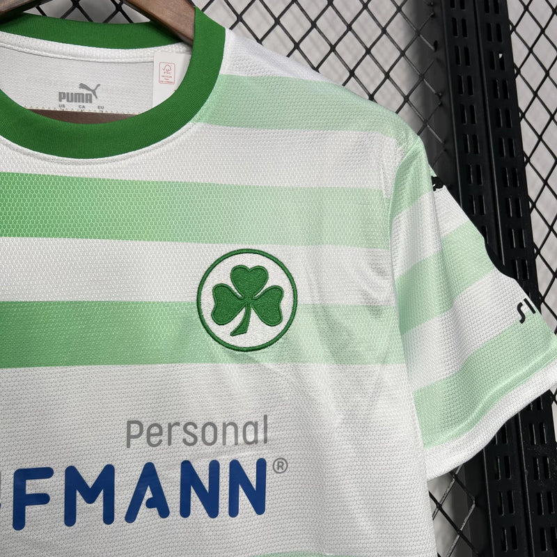 Camisa Greuther Fürth Home 2024/25 Masculina Puma para torcedor, verde com detalhes em branco, modelo oficial do clube alemão, ideal para fãs do Greuther Fürth"
