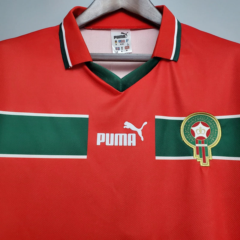 Camisa Marrocos Away II 1998/99 Puma Retrô Masculina - Vermelha