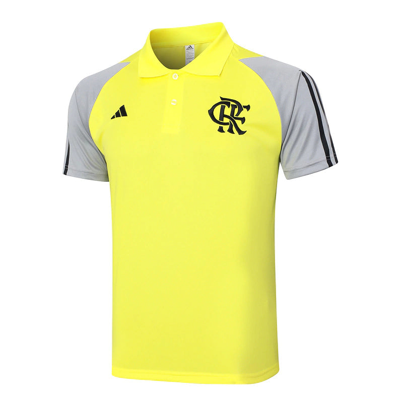 Kit Treino Flamengo 2024/25 Polo Amarela e Calça Preto