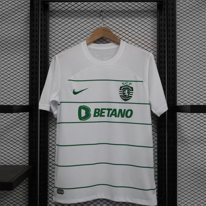 Camisa Sporting Lisboa Nike Away 23/24 Torcedor Masculina Branca