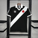 Camisa Vasco da Gama Home I 1988/89 Adidas Retrô Masculina, com listras pretas e brancas, escudo bordado do clube e design clássico de manga curta"