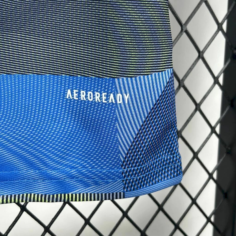 Kit Infantil Real Madrid Pré-Jogo 2025/26 Adidas - Azul/cinza