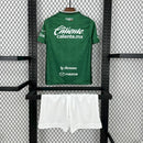 Kit Infantil Club León Home I 2025/26 – Camisa e shorts verde para crianças, uniforme completo do clube mexicano