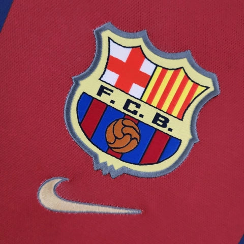 Camisa Barcelona Home I 1998/99 Nike Torcedor Masculina - Grená e Azul