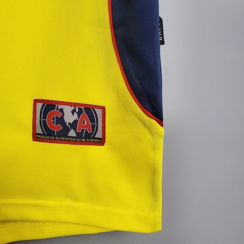 Camisa Club América Home I 2001/02 Nike Retrô Masculina Amarela, uniforme clássico anos 2000, futebol mexicano, coleção retrô das Águias"