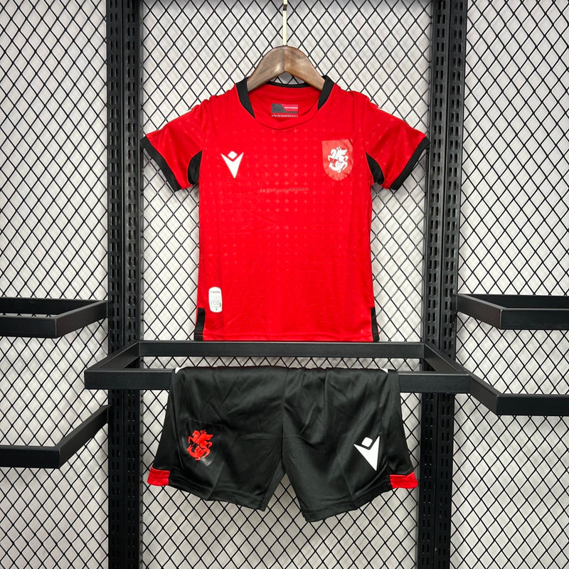 Kit Infantil Geórgia Third III 2024/25 - Uniforme completo com camisa e short, modelo alternativo da seleção da Geórgia para crianças, tecido leve e confortável - Wazemix
