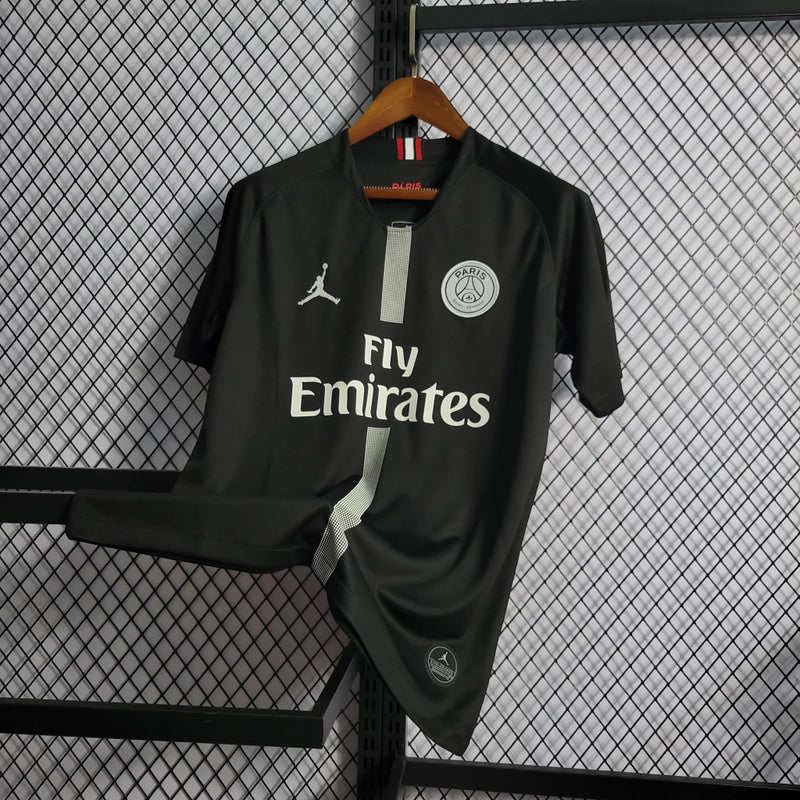 Camisa PSG Retro 2018/19 Jordan Edição Champions League, Torcedor masculina  Preta