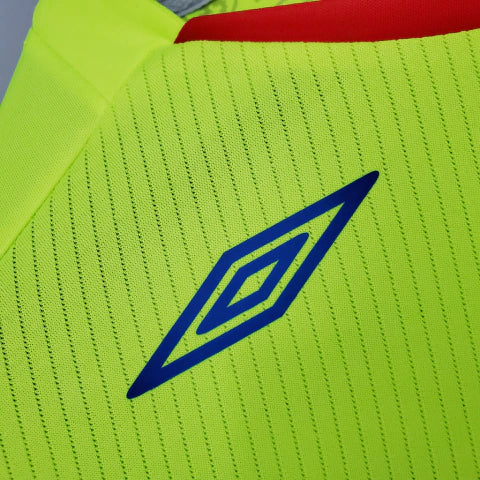 “Camisa Olympique Lyon Third III 2008/09 Umbro Retrô Masculina Amarelo Fluorescente, modelo clássico do Lyon com design vibrante, estilo retrô e conforto para torcedores e colecionadores