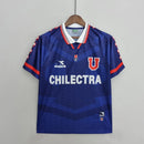 Camisa Universidad de Chile Home I 1996/97 retrô masculina azul, gola e mangas clássicas, design histórico anos 90, perfeita para torcedores e colecionadores de futebol chileno"