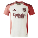 Camisa Olympique de Lyon Third III 2024/25 Nike Torcedor Masculina na cor bege, com escudo do clube bordado no peito esquerdo, logo da Nike no lado direito, gola careca e design moderno em tecido tecnológico Dri-FIT.