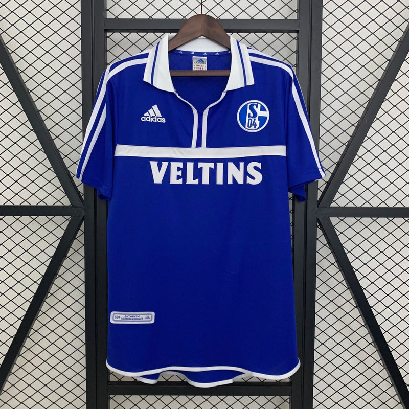 Camisa Schalke 04 Home I 2000/01 Adidas Retrô Masculina - Azul