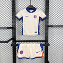 Kit Infantil Chelsea Away II 2024/25 Nike bege camisa e shorts oficiais torcedor infantil