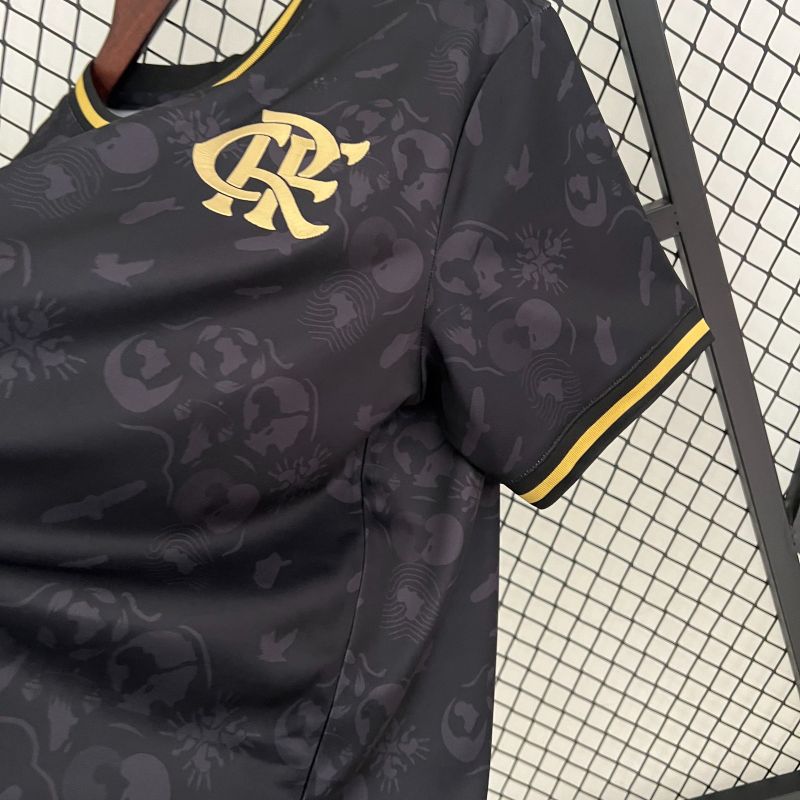 camisa flamengo 2023/24 edição "consciência negra" Torcedor Masculina - preta/dourada