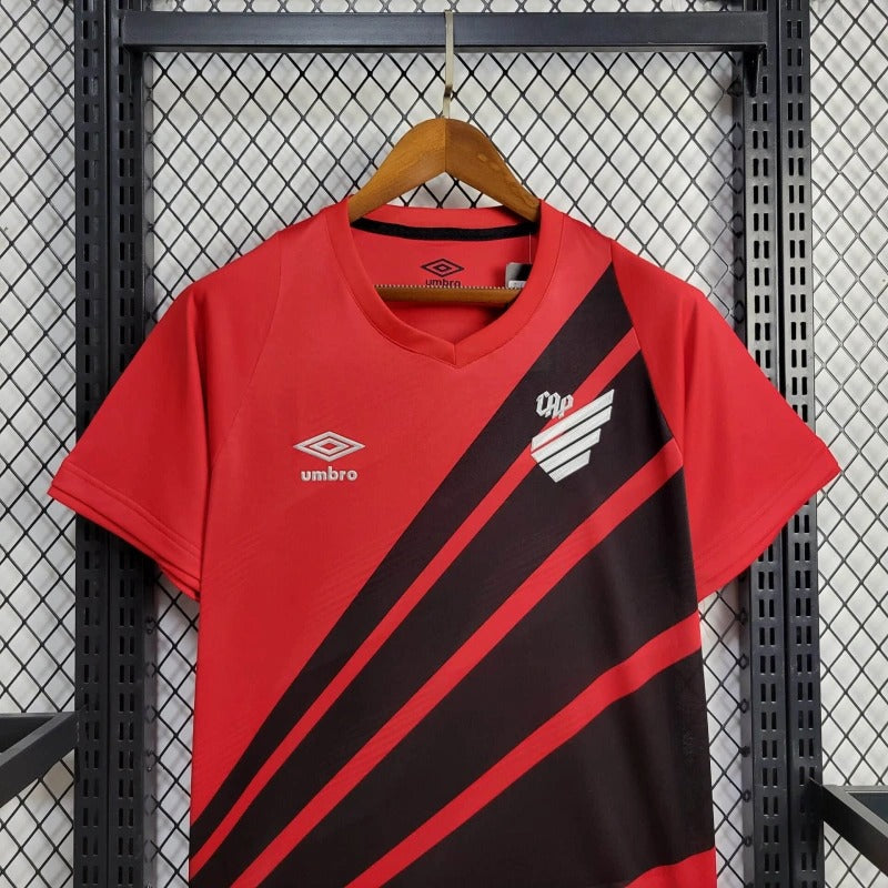 Camisa Athletico Paranaense Home 2024/25 Torcedor Masculina Adidas oficial vermelha e preta com listras
