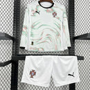 Kit Infantil Portugal Away (2) 2025 Puma Manga Longa - Branca