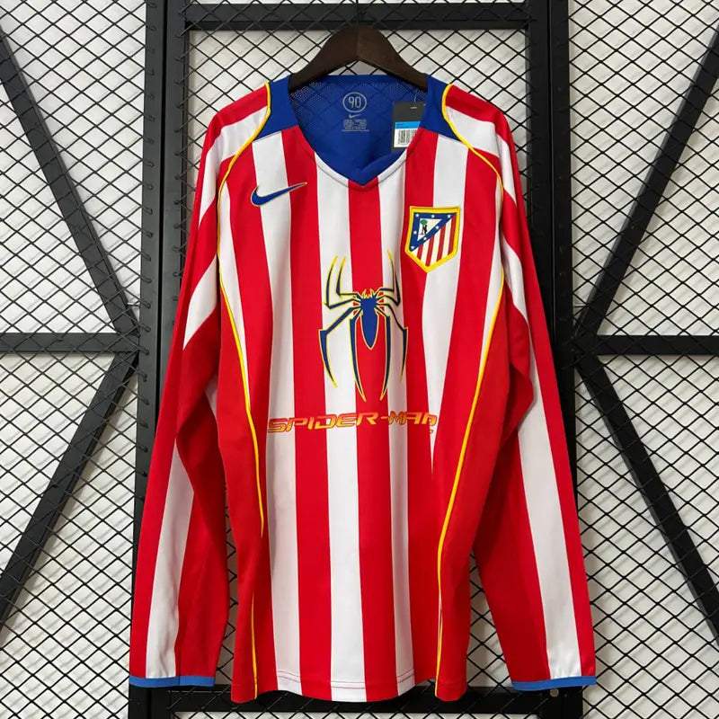 Camisa Atlético de Madrid Home Spider Man 2004 Manga Longa