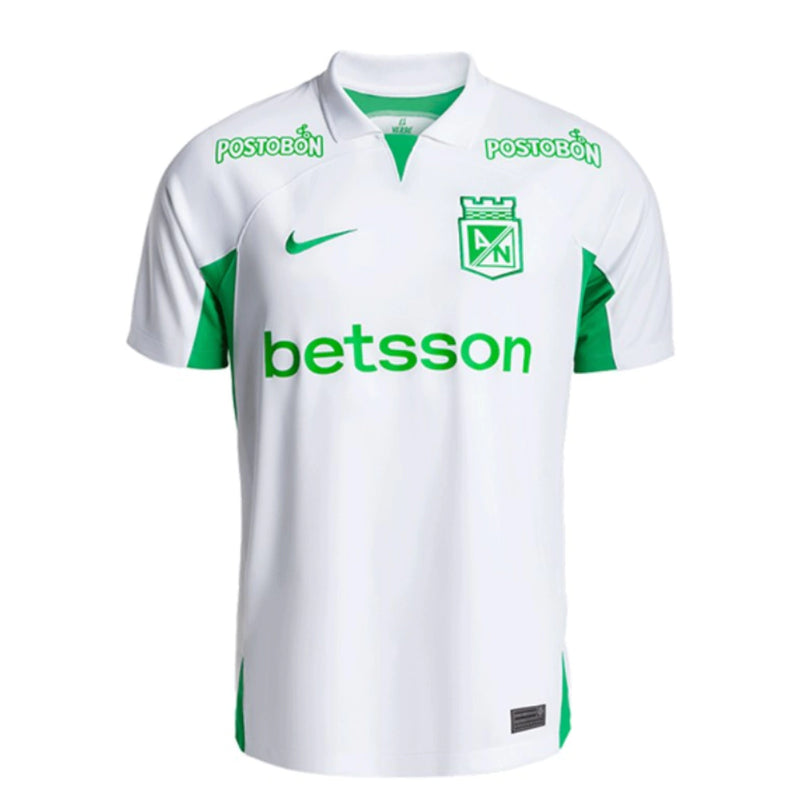 Camisa Atlético Nacional Away II 2024/25 Nike Torcedor Masculina Branca, uniforme colombiano, design moderno e confortável para torcedores apaixonados pelo futebol.”