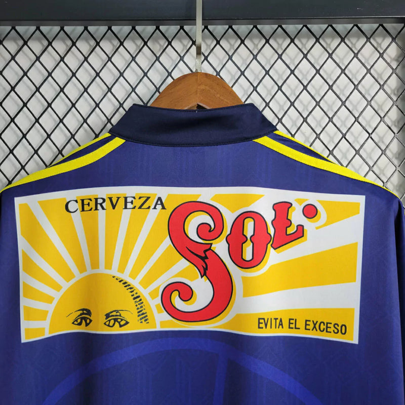 Camisa Club América Away II 1998/99 Adidas Retrô Masculina Azul, uniforme histórico anos 90, futebol mexicano, coleção retrô das Águias"