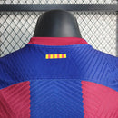 Camisa Barcelona Home I 2023/24 Nike Jogador Masculina - Grená e Azul